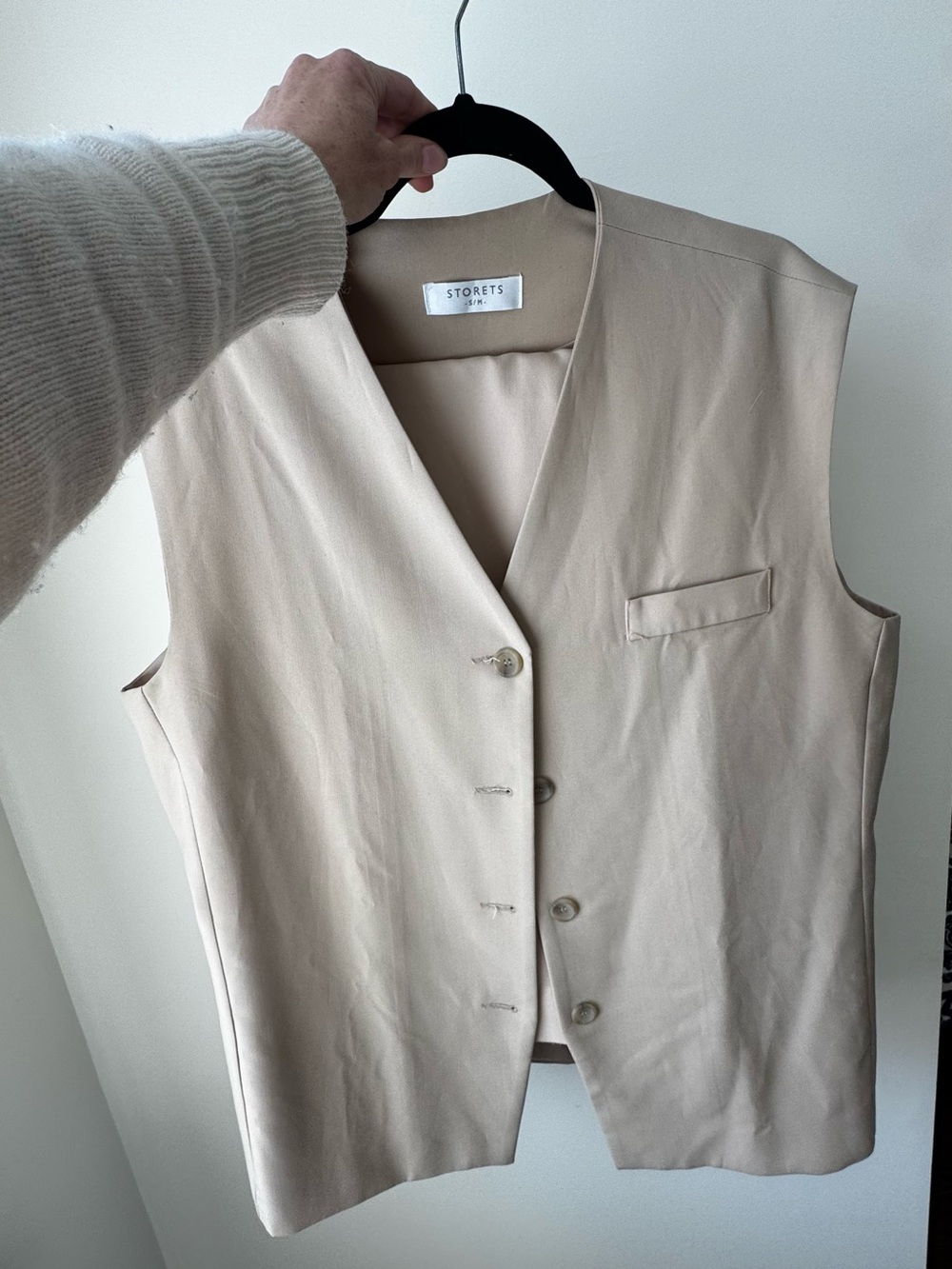 Storets Neutral Beige V-Neck Sleeveless Vest and pants set